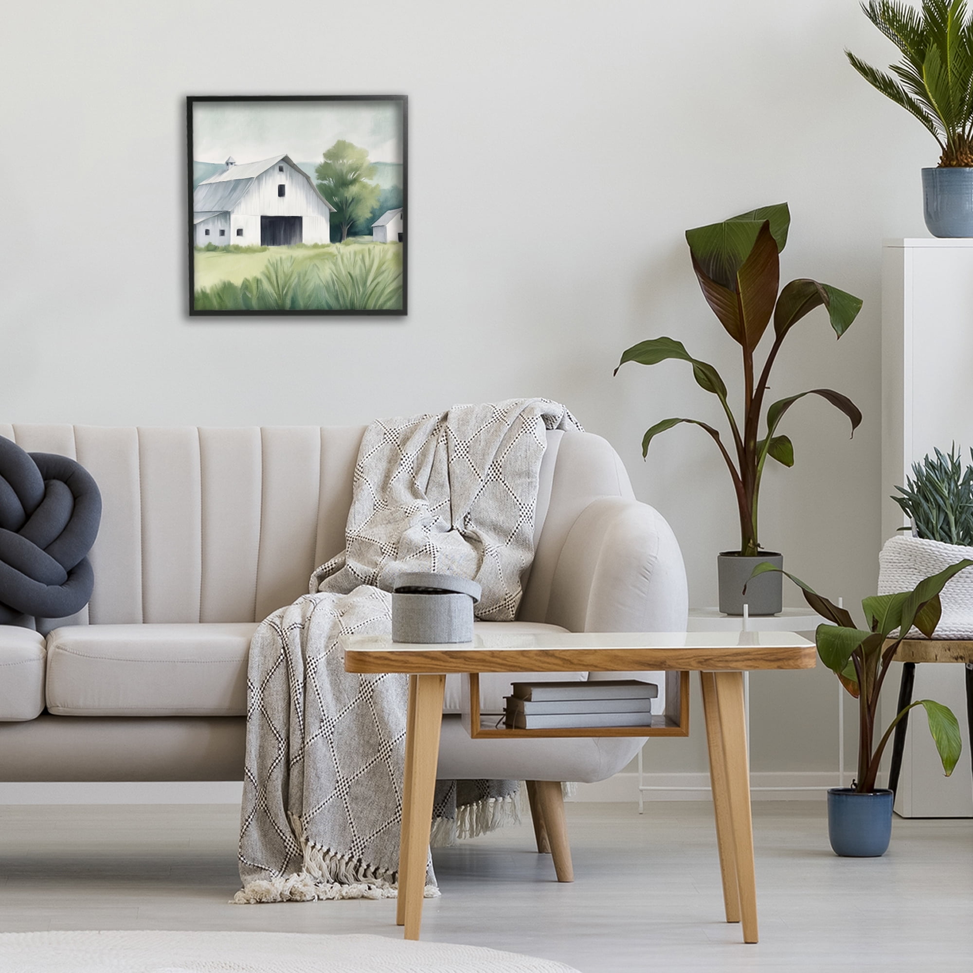 Stupell Industries Farm Home White Barn Black Framed Giclee Art, design by Kim Allen