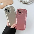thumbnail image 3 of Solid Color Curly Wave Frame Soft Compatible with iPhone Case (Light Black,iPhone 13 Pro Max), 3 of 11