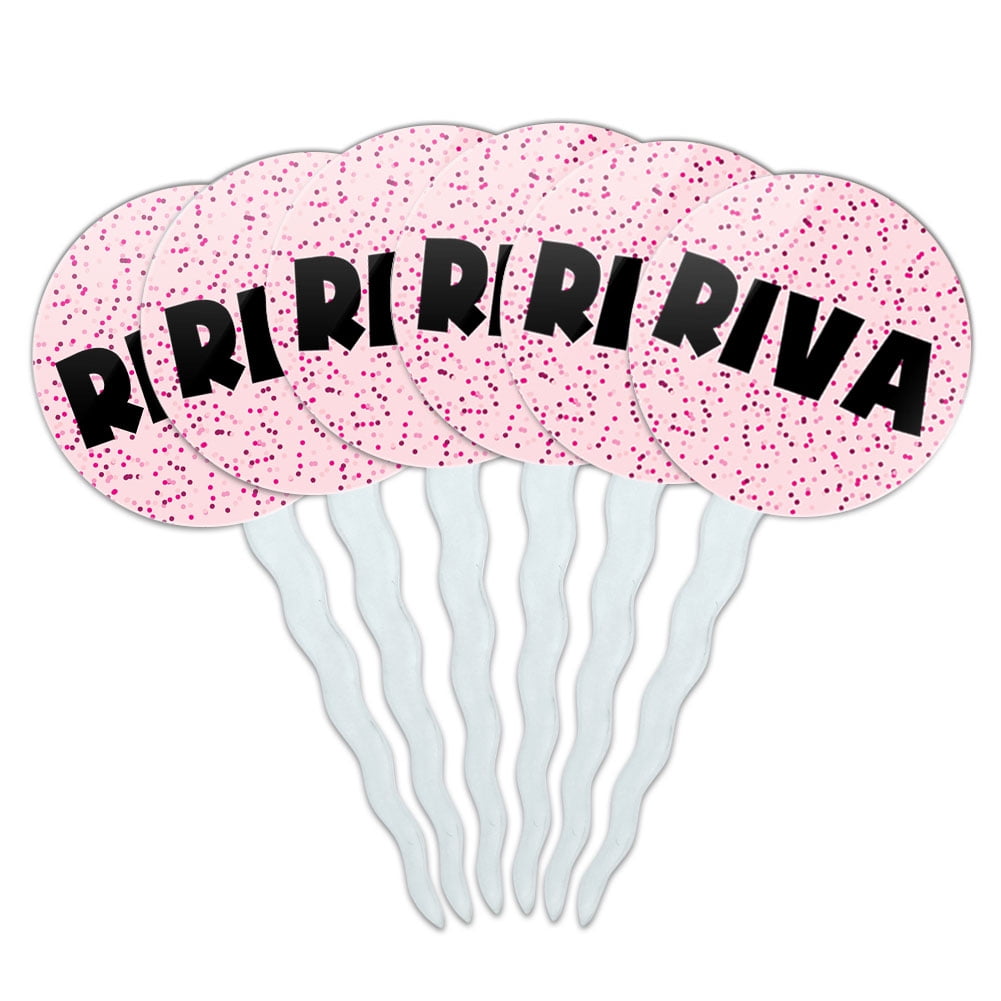 Pink Speks Riva Cupcake Picks Toppers Set of 6 Pink Speckles Pink Speks Riva Cupcake Picks Toppers Set of 6 Pink Speckles
