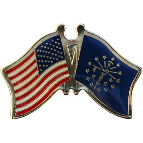 Pack of 3 USA American Indiana State Friendship Flag Bike Hat Cap lapel Pin