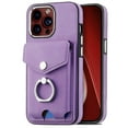 thumbnail image 3 of Compatible with iPhone 16 Wallet Case with Credit Card Holder, 360° Rotation Ring Holder Stand, Back Flip Premium Leather Shockproof Cover for iPhone 16,Purple, 3 of 12