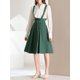 thumbnail image 5 of FALDA SUSPENDIDA CUTE PARA MUJERES, CORSÉ DE CINTURA ALTA, FALDA CORTA SKATER MINI EN VERDE OSCURO, 5 of 7