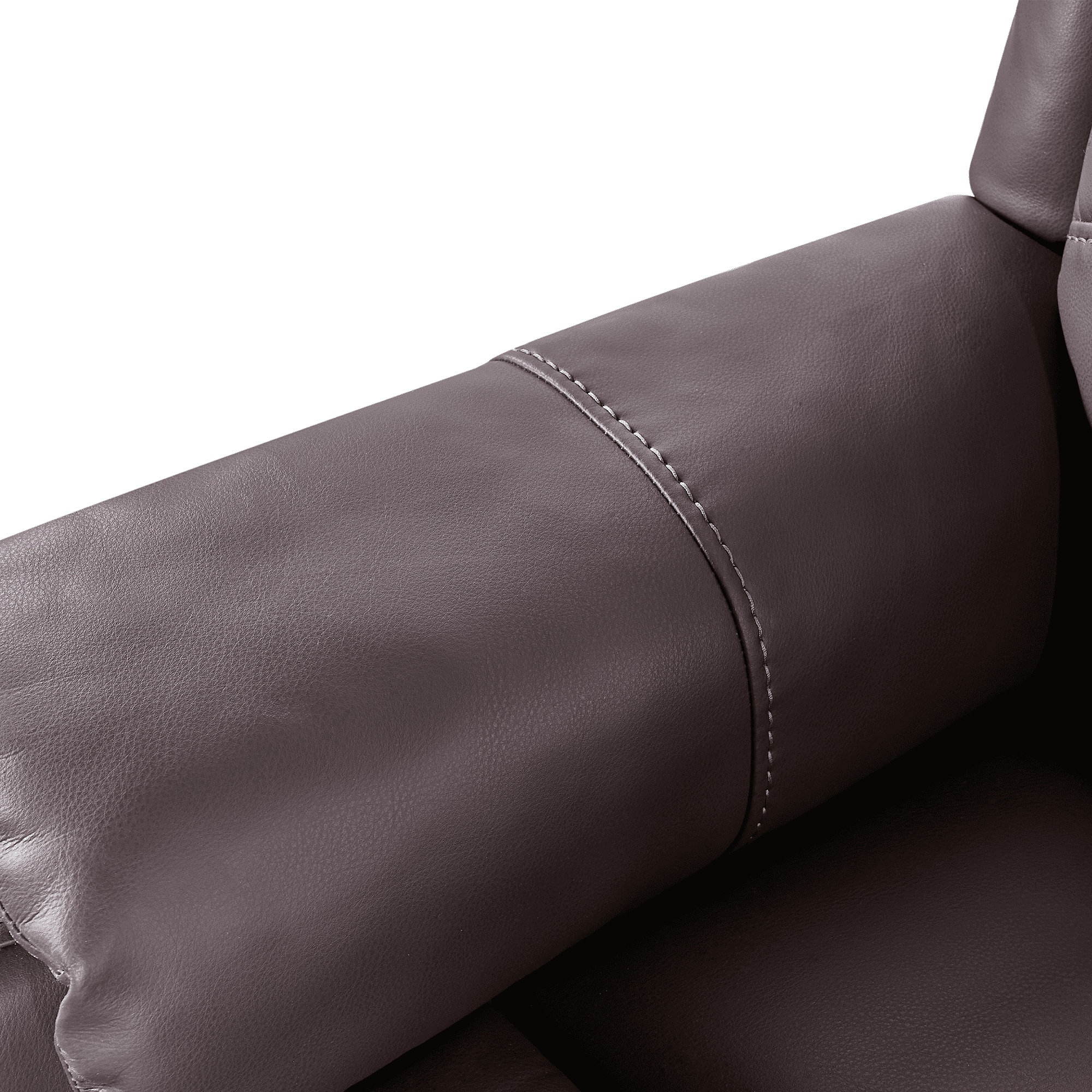 MAYEERTY Push-Button Power Recliner with Deep Body Cushions, Brown Faux Leather Upholstery