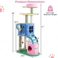 thumbnail image 3 of Gymax Elephant Themed Cat Tree for Adult Cats Multi-level Kitty Tower w/ 2 Condos, 3 of 10