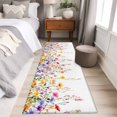 thumbnail image 3 of Spring Flower Runner Rugs 2x6 ft Orange Red Blue Yellow Floral Vintage Washable Hallway Rugs Non-Slip Floor Mats Absorbent Carpet Bedside Runners for Bedroom Kitchen Bathroom Laundry Room, 3 of 9