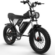 Electric Bike for Adults Ridstar, 20" Fat Tire Electric Motorcycle,750W Electric Bike with Removable 48V/20Ah Battery E-Bike Shimano 7 Full Suspension Electric Bicycle
