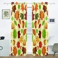 thumbnail image 2 of Coolnut Window Curtain Panels Autumn Colorful Leaves Grommet Top Room Darkening Thermal Insulated Blackout Window Treatment Drapes 2 Panels W55 x L84 In, 2 of 6
