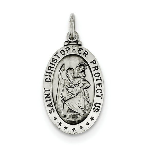 Sterling Silver St. Christopher Medal (27 X 15) Made In United States qc456