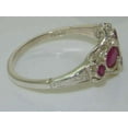 thumbnail image 5 of 925 Sterling Silver Natural Ruby Womens Cluster Ring - Size 5.75, 5 of 6