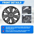 thumbnail image 6 of 4Pcs Set Hubcap,15" Universal Wheel Rim Cover Replacement,Compatible with Steel Wheels,Snap on Installation,PP Material,Matte Black Painted, 6 of 7
