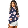thumbnail image 5 of Women Rugby Football Print Crew Neck Sweatshirt Long Sleeve Loose Pullover Top Fashion Casual Loungewear Shirt for Home & Spring Autumn Daily Streetwear S-5XL Navy, 5 of 7