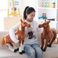 thumbnail image 6 of EUBUY Horse Plush Toy Imitation Pony Doll Soft Stuffed Horse Animal Doll Toy Foal Supple Ponytail Standing Horse Home Decoration Ornaments Gifts for Children and Youth Brown and White 15.74", 6 of 8