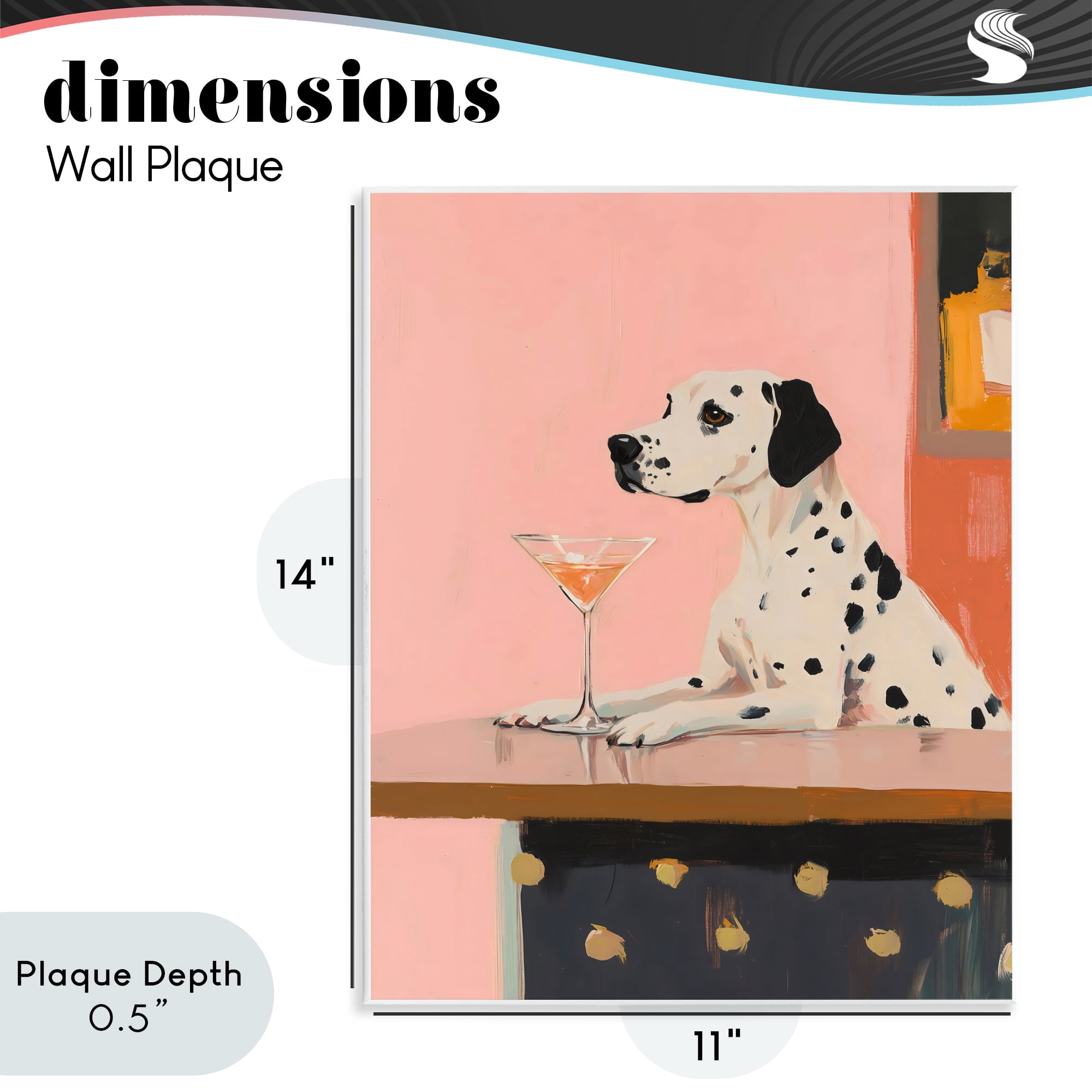 Stupell Industries Dalmatian at Cocktail Bar Wall Plaque Art, design by The Prints Vibe