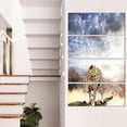 thumbnail image 1 of Leopard Walking under Cloudy Sky - African Canvas Art Print, 1 of 3