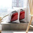thumbnail image 6 of LALILO Throw Pillow Covers Bright Red Shiny Retro White Red Retro Cushion Cover 18" x 18", 2 Pack, 6 of 6