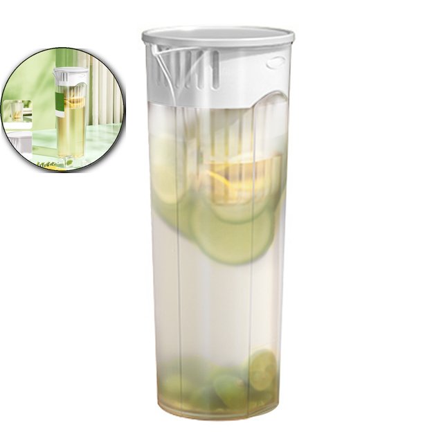 Dvruxg Plastic Pitcher Large Capacity Water Jug with Filter Mesh, Tea Pitcher Juice Beverage Container(White)