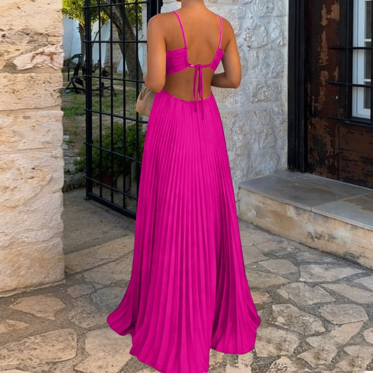 hot pink halter maxi dress Revolve Hot Pink Maxi Dress by More to Come