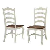 Homestyles French Countryside Dining Chair in Oak and Rubbed White (Set of 2)
