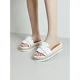 thumbnail image 4 of Daeful Ladies Wedges Slip On Sandals Wedge&platform Espadrilles Beach Soft Comfortable Backless Slippers White 8.5, 4 of 7