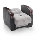 thumbnail image 7 of Ottomanson Convertible Accent Chair Chenille Modern Sleeper Armchair with Storage, Silver, 7 of 7