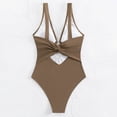 thumbnail image 5 of Sngxgn Women Wrap Swimsuit High Waisted Bathing Suit(Coffee,M), 5 of 5