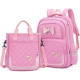 thumbnail image 1 of 2Pcs Bowknot Wave Point Prints Primary School Bookbag Rucksack Kids School Backpack Sets Student Book Bag for Students, 1 of 5