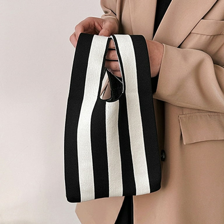 Pvc Clutch Striped Sling Bag