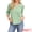 Green, variant on Women's Embroidery V Neck 3/4 Sleeve Tunic Side Split Blouse S Apricot
