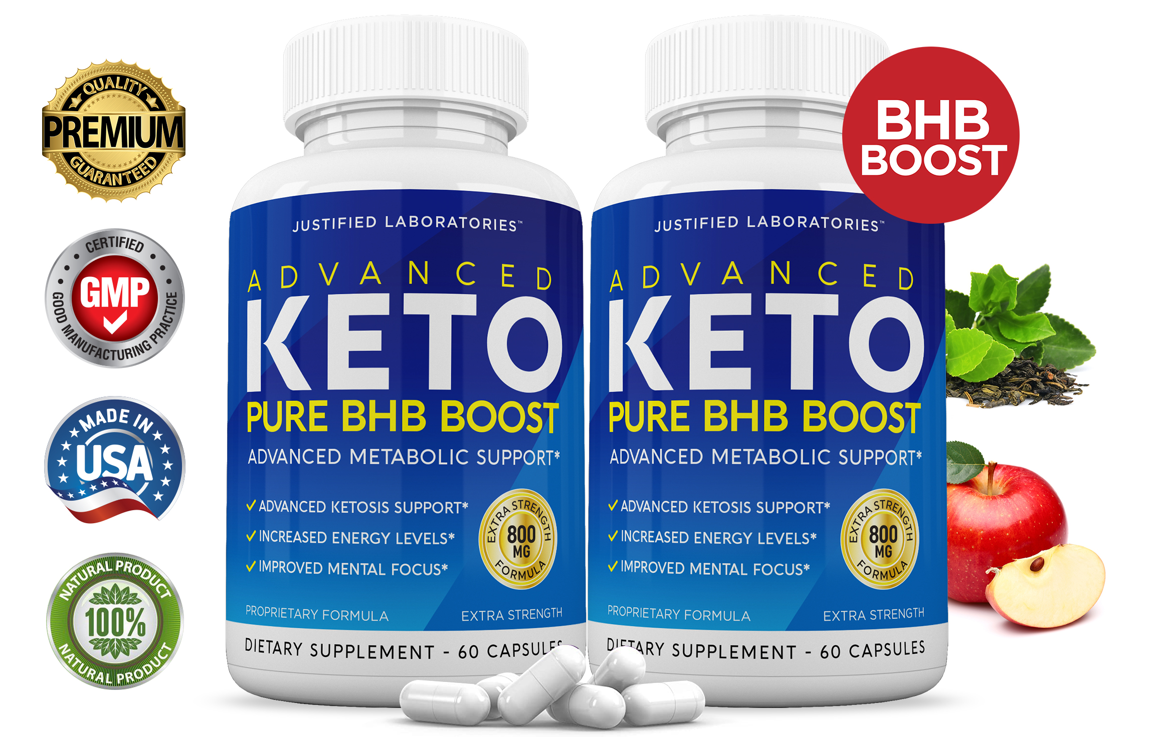 Advanced Keto Pure BHB Boost Pills Enhanced Real Ketogenic Supplement ...