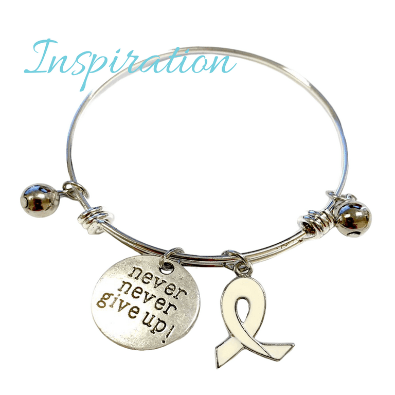 Ribbon Charms for Bracelet Making White Ribbon Lung Cancer Awareness Charms Bulk DIY Jewelry Supplies Gift for Beader 21mm x15mm 10 Pcs