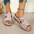 thumbnail image 6 of Fnooota Flat Sandals for Women, Platform Slip On Open Toe Summer Shoes Sandals Pink Size 5.5, 6 of 9