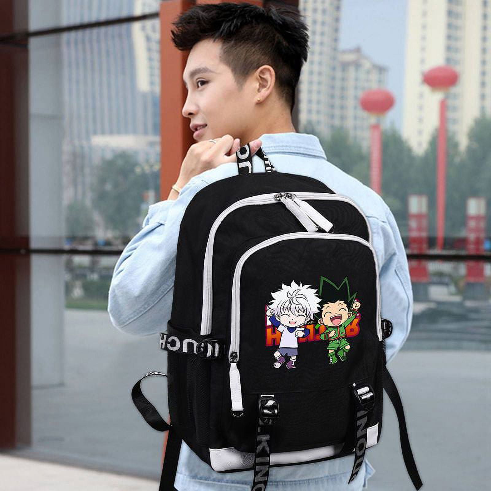 Hunter X Hunter Anime Cartoon Graphic Print Backpack with Laptop Pocket 