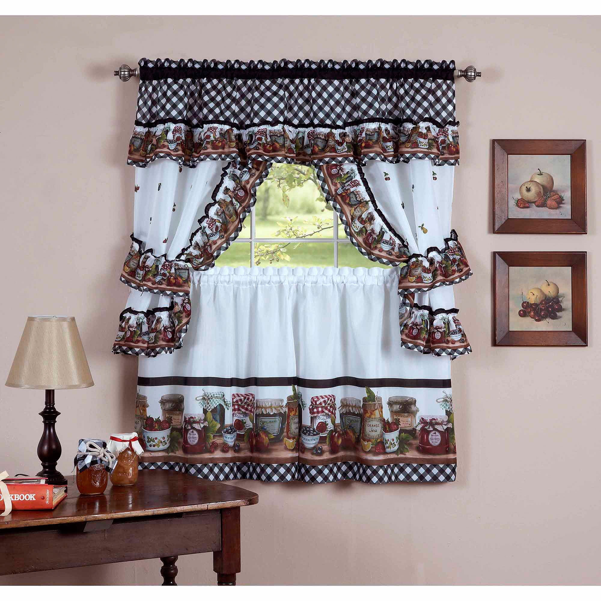 Achim Cottage Window Curtain Tier Set Mason Jars Walmartcom