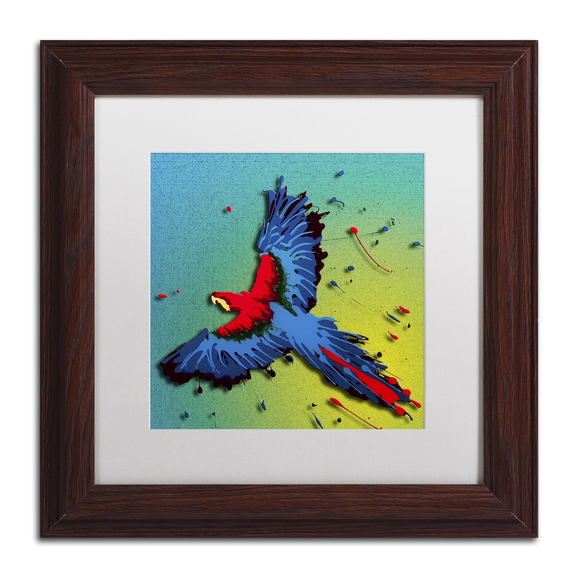 Trademark Fine Art "The Raven 4" Canvas Art by Roderick Stevens, White Matte, Wood Frame