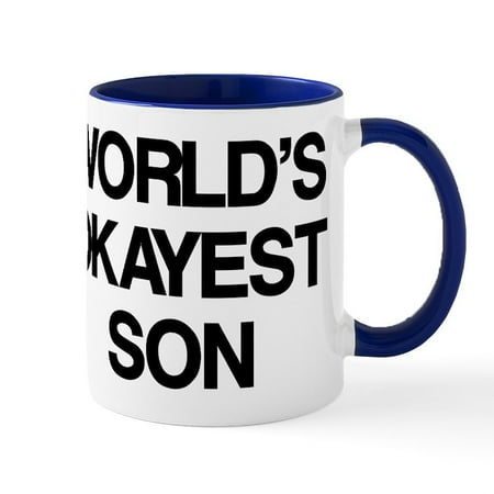 

CafePress - World s Okayest Son Mug - 11 oz Ceramic Mug - Novelty Coffee Tea Cup