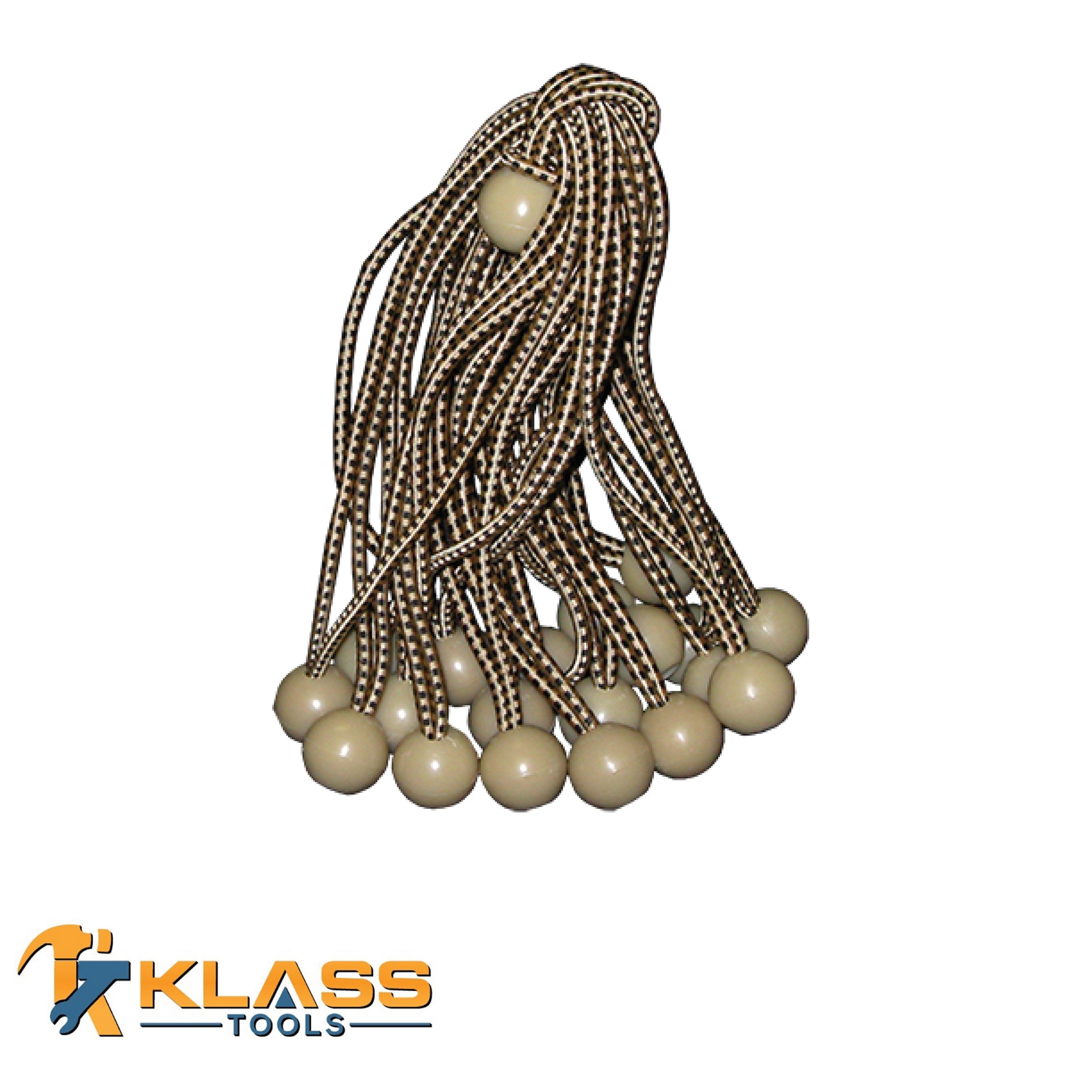 6" Heavy Duty Tan/Beige Ball Bungee Cord (4 Bungees)