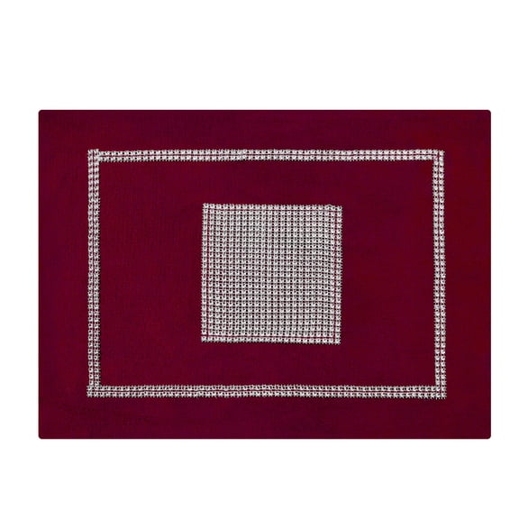 Unique Bargains Sparkle Luxury Velvet Table Runner Cushion Cover Placemat, Red
