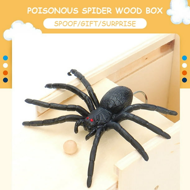 Caja De Broma De Araña De Madera - Juguete Sorpresa Para Halloween, Truco O Trato, Adultos Y Niños