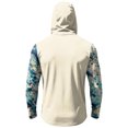 thumbnail image 6 of Men's Abstract Print Hooded Fishing Shirt with Face Mask - Long Sleeve UPF 50+ Quick-Dry Sun Protection Pullover with Zipper Pocket, Drop-Shoulder Outdoor Top for Hiking & Sports Blue L, 6 of 7