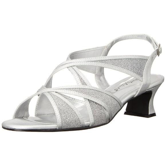 Sandalia con tacón Easy Street Tristen para mujer, plata satinada 8N