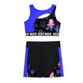 thumbnail image 3 of Doomiva 2 Pcs Athletic Swimsuits for Girls Crop Top with High Waist Shorts Gymnastics Dance Tracksuits Royal Blue 12, 3 of 5
