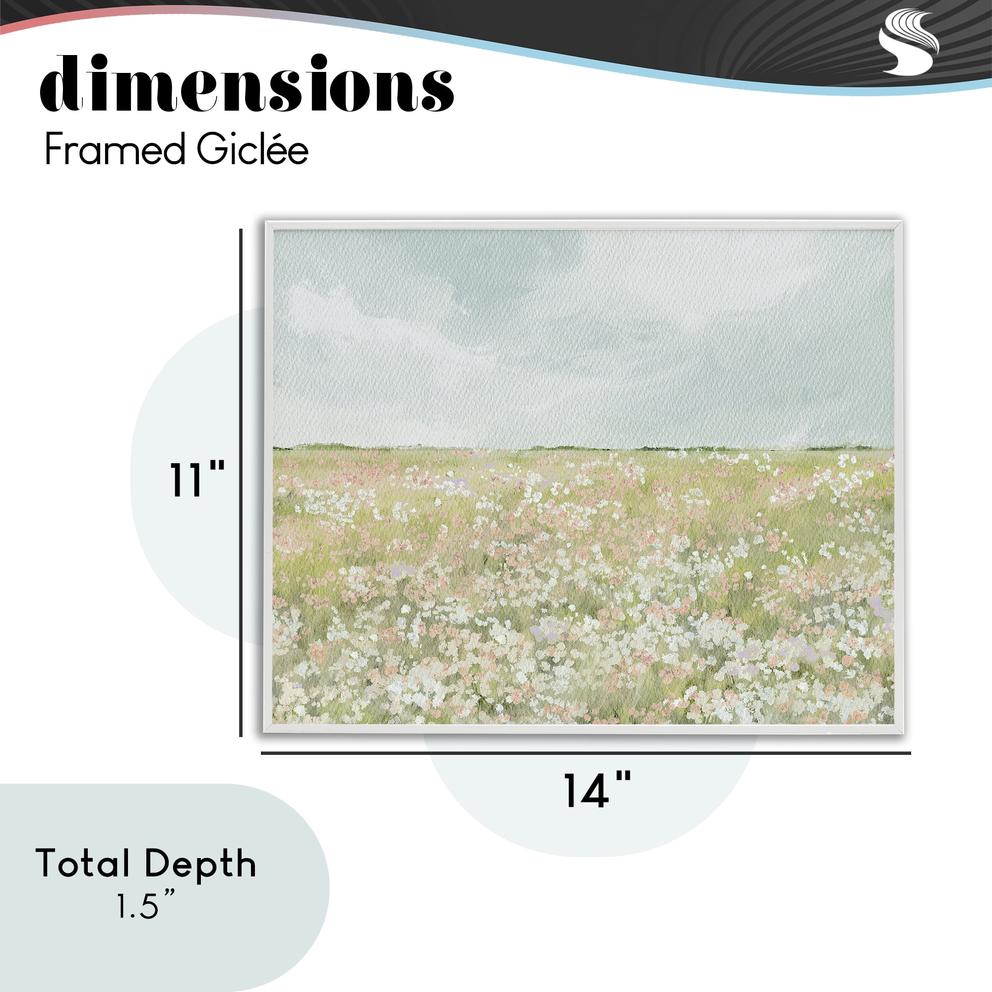 Stupell Industries Budding Field Scenery White Framed Giclee Art, design by Leah Straatsma