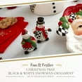 thumbnail image 2 of Christmas Tree - Black and White Figural Collection Figural Black and White Snowman Ornament, 2 of 6