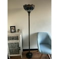 thumbnail image 4 of Tiffany Torch Floor Lamps Blue Stained Glass Dragonfly LED Bulb Included For Living Room Dining Room Bedroom 12"W*12"D*66"H, 4 of 5