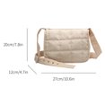 thumbnail image 4 of Bolso de hombro de algodón Acolchado Rombo Casual Shopping Crossbody Bag (Beige), 4 of 8