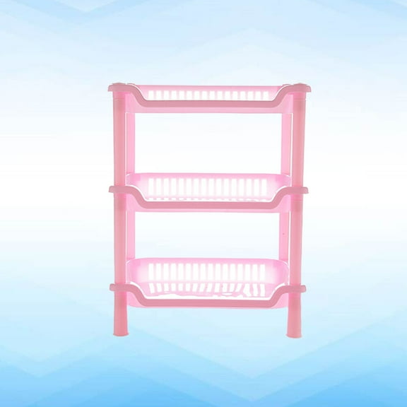 Masteelf Square Storage Rack Detachable 3-layers Holder Kitchen Bathroom Rack (Pink)
