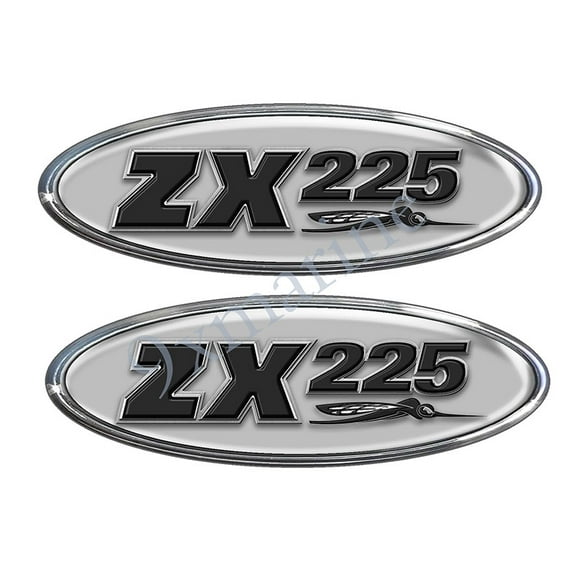 Skeeter Boat ZX 225 Oval Stickers. Flat sticker not domed. Rendered to look puffy
