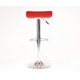thumbnail image 5 of Contemporary Chrome Air Lift Swivel Bar Stools, Red Faux Leather Seat, Set of 2 - Adjustable 24-30" Height, 15"W x 15"D, Perfect for Kitchen Counter &amp; Home Bar, 5 of 5