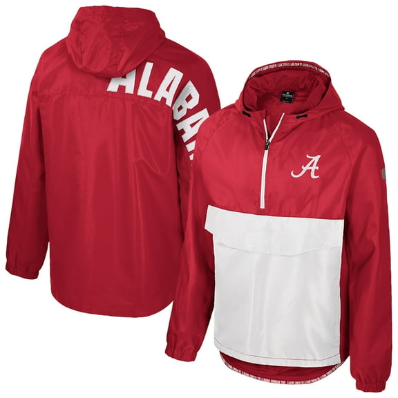 Men's Colosseum  Crimson Alabama Crimson Tide Reloaded Anorak Half-Zip Jacket