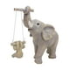 thumbnail image 2 of Estatua de elefante madre e hijo jugando en un columpio, colección de figuras de animales únicas Amarillo gris, 2 of 9